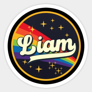 Liam // Rainbow In Space Vintage Style Sticker